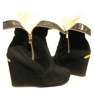 Juicy Couture Wedge Fur Boots